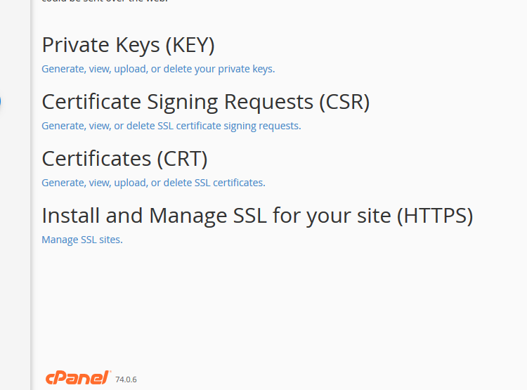 cPanel SSL